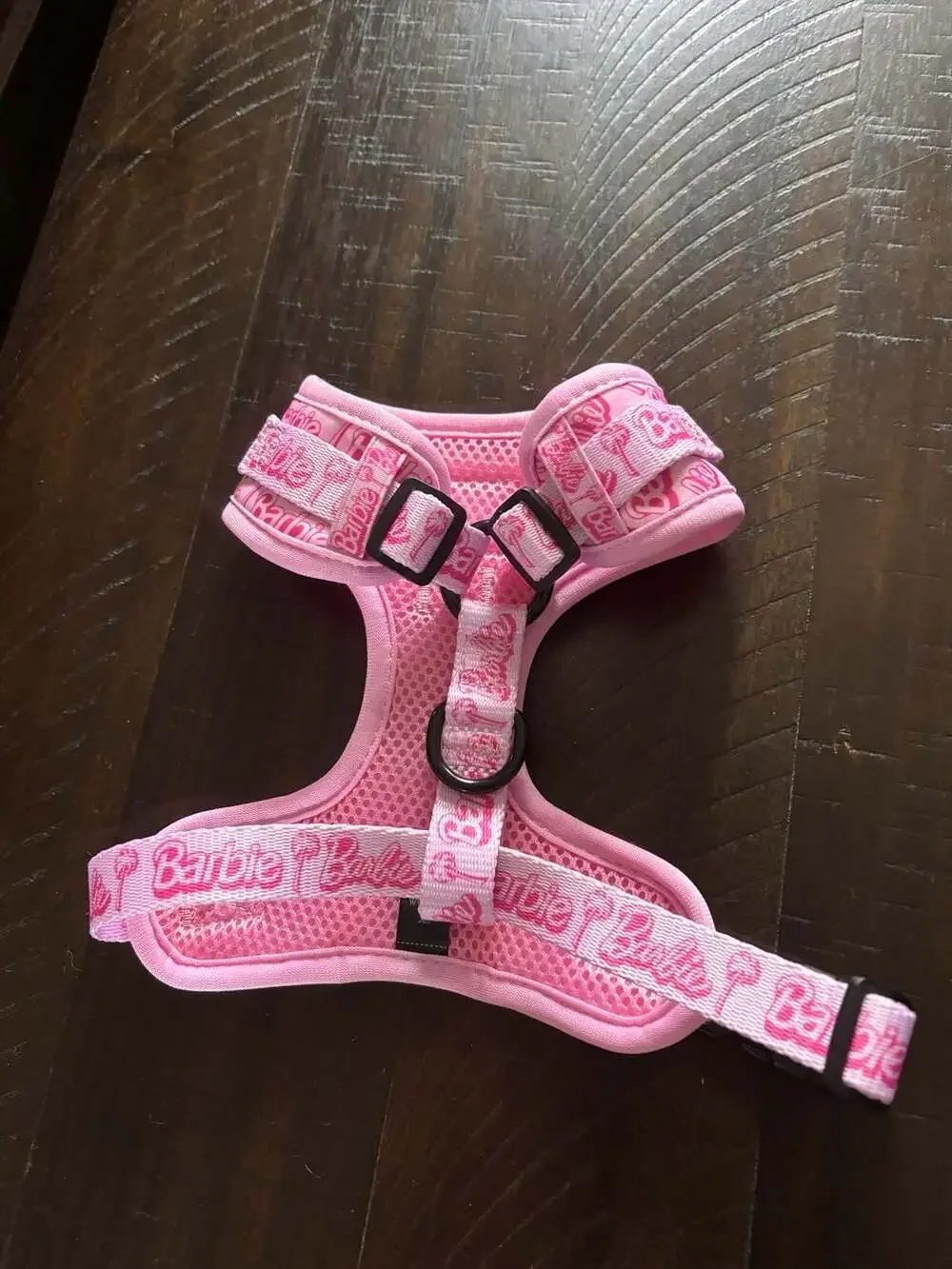 Sassy Woof Barbie Malibu Pink Print Adjustable Mesh Dog Harness Size XS
